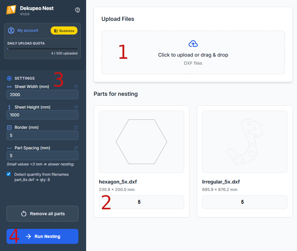 Příprava skládání